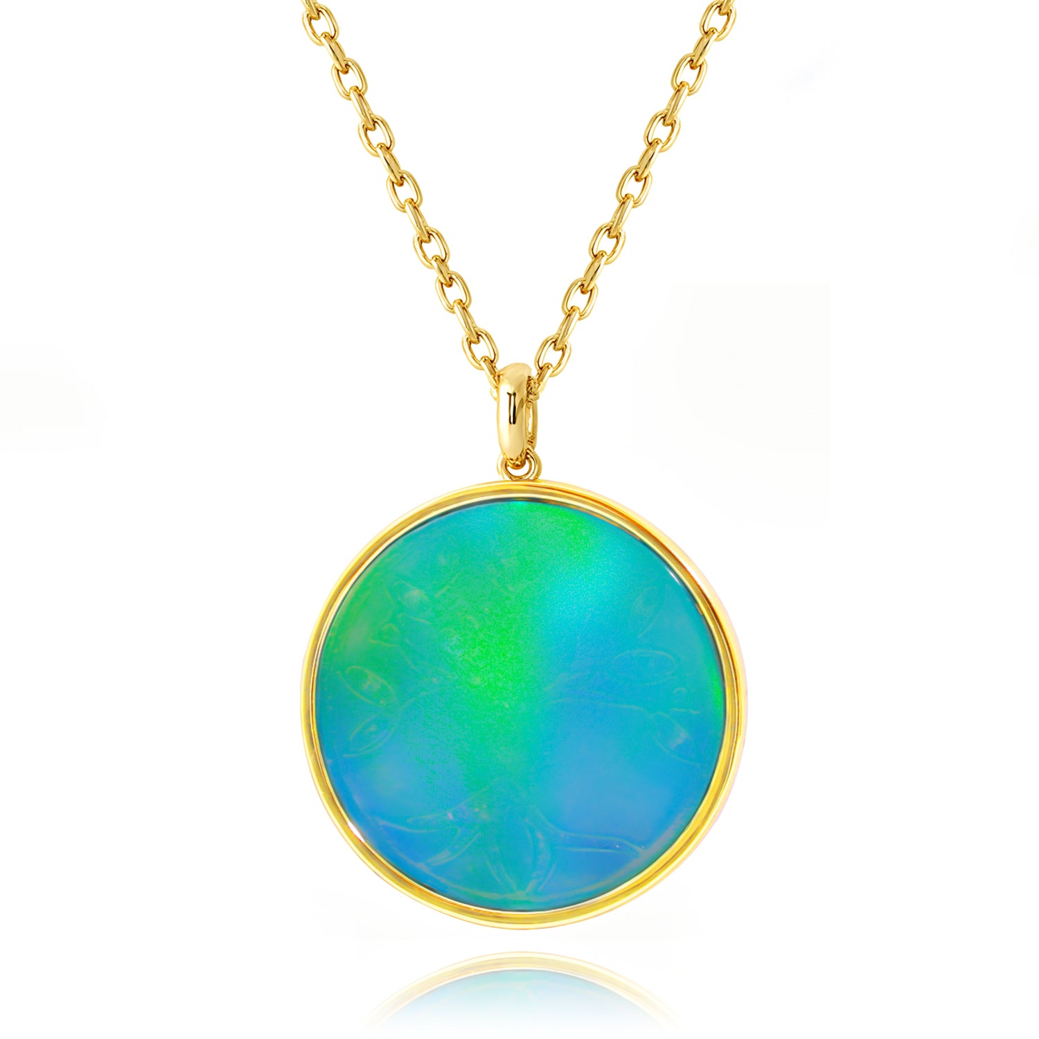 Opal Tree of Life Pendant Necklace in 18K Gold-Plated