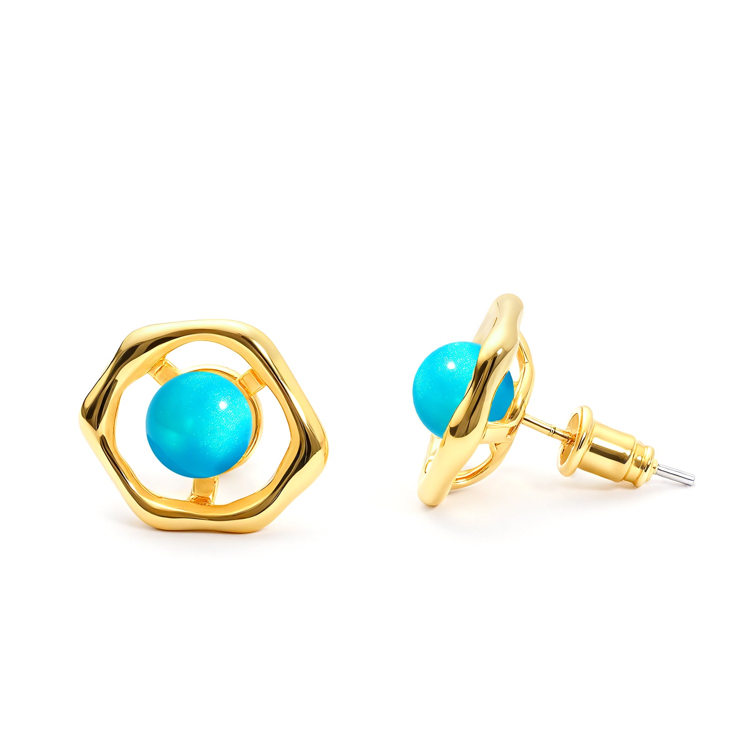 Opal Stud Earrings in 925 Sterling Silver