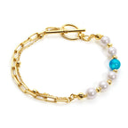 Pearl & Opal A-B Bracelet in 18K Gold Plating