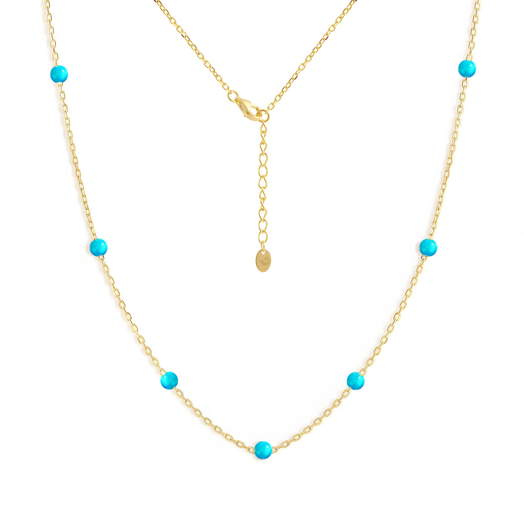 Opal Starry Pendant Necklace in Gold-Plated Stainless Steel