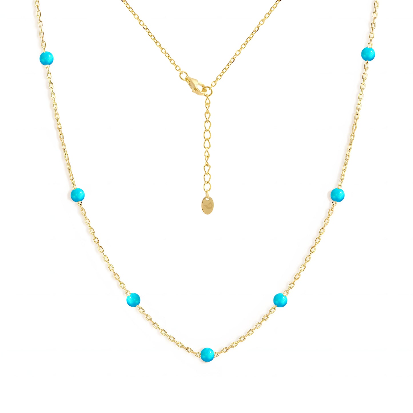 Opal Starry Pendant Necklace in Gold-Plated Stainless Steel