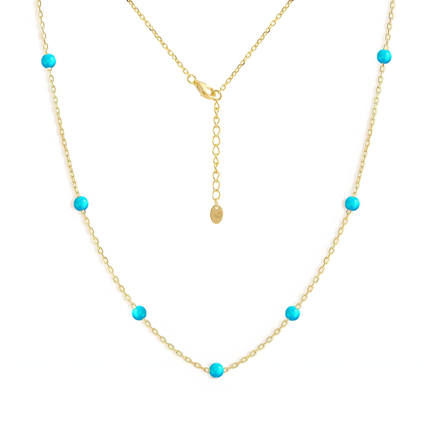 Opal Starry Pendant Necklace in Gold-Plated Stainless Steel