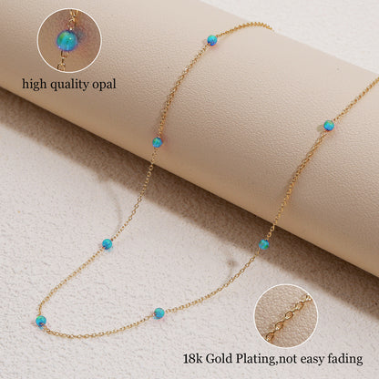 Opal Starry Pendant Necklace in Gold-Plated Stainless Steel