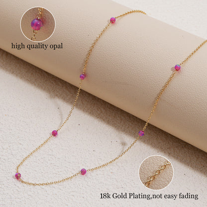 Opal Starry Pendant Necklace in Gold-Plated Stainless Steel
