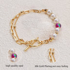 Pearl & Opal A-B Bracelet in 18K Gold Plating