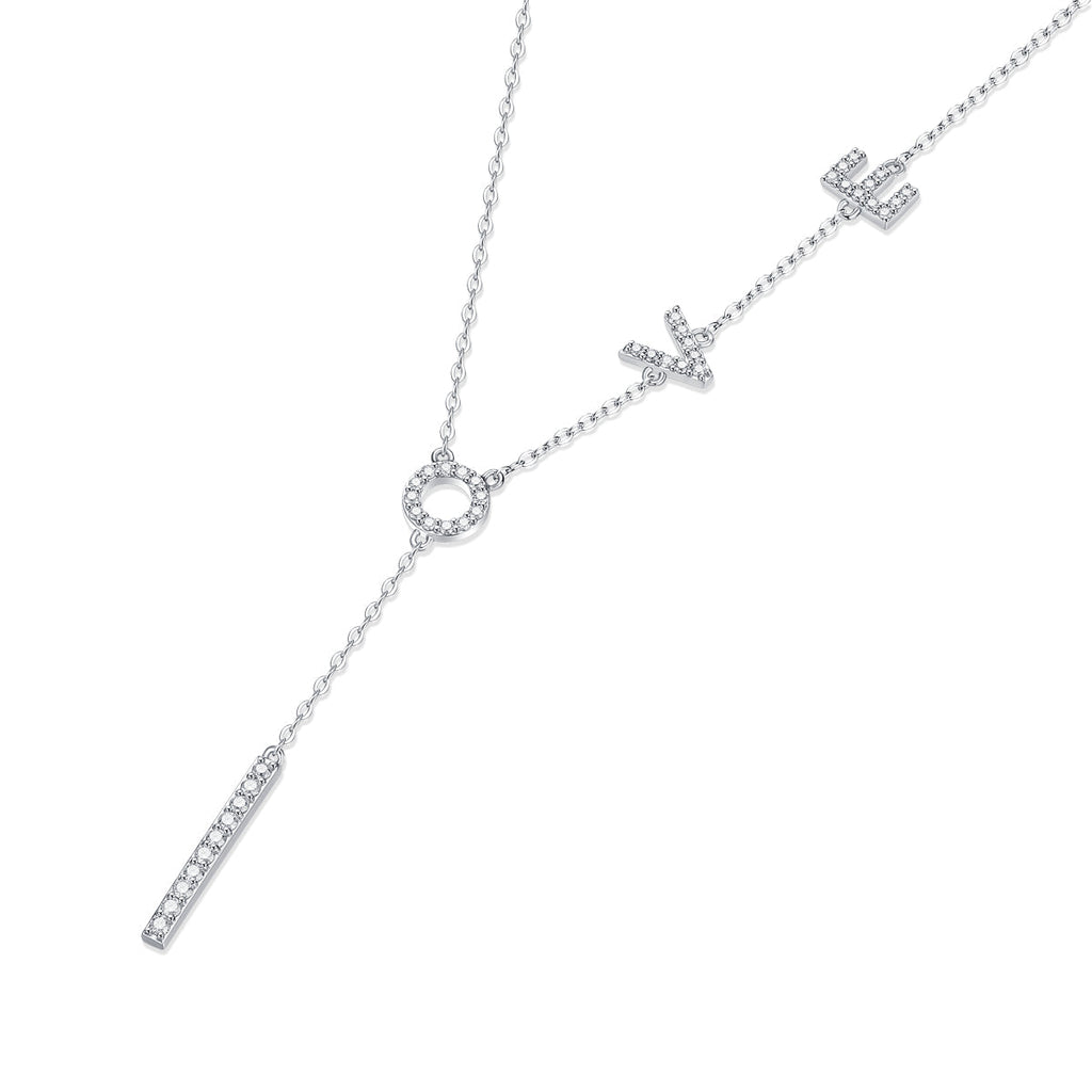 S925 Silver  Adjustable Moissanite Love lingers Necklaces N12473