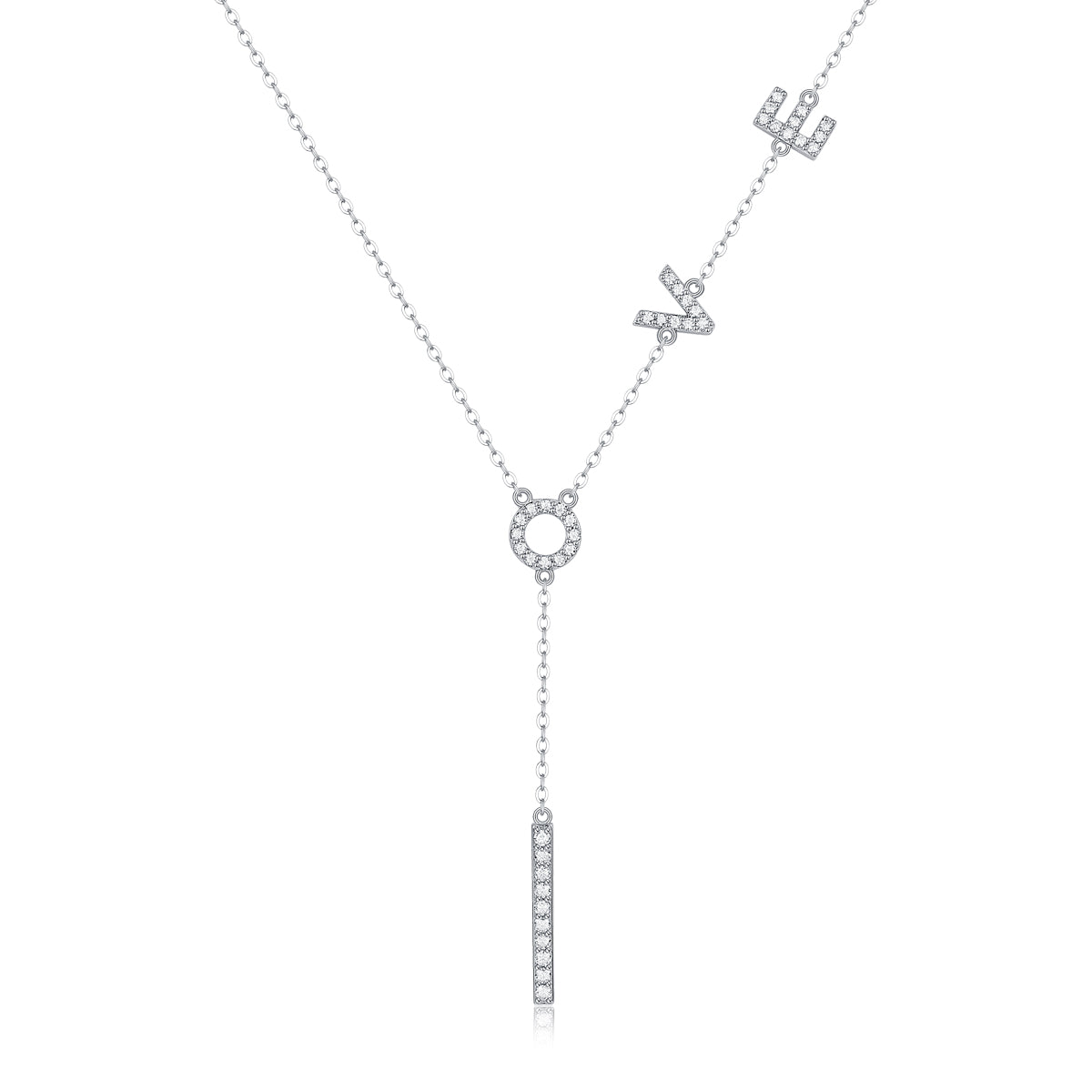 S925 Silver  Adjustable Moissanite Love lingers Necklaces N12473