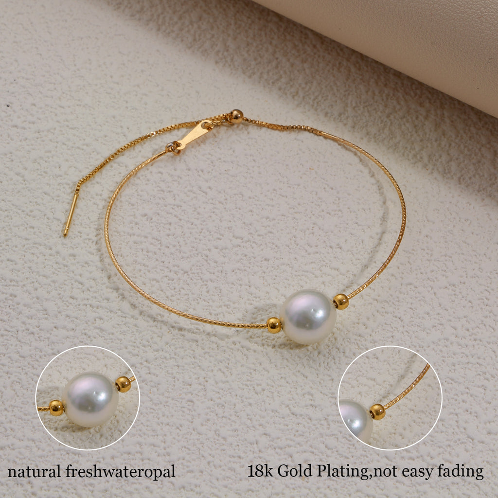 Minimalist Pearl Bracelet 925 Sterling Silver