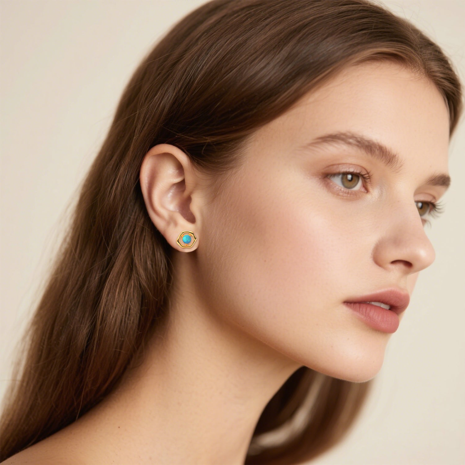Opal Stud Earrings in 925 Sterling Silver