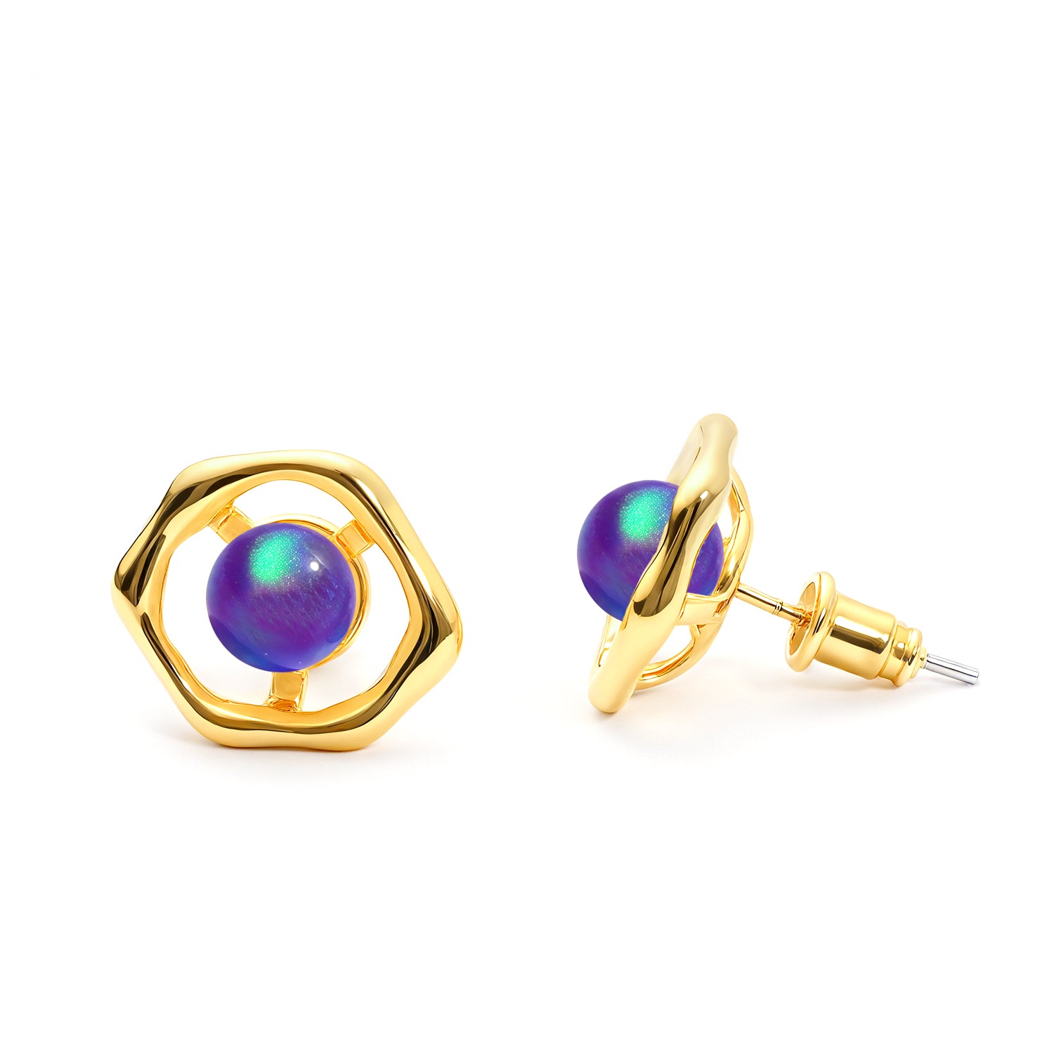 Opal Stud Earrings in 925 Sterling Silver