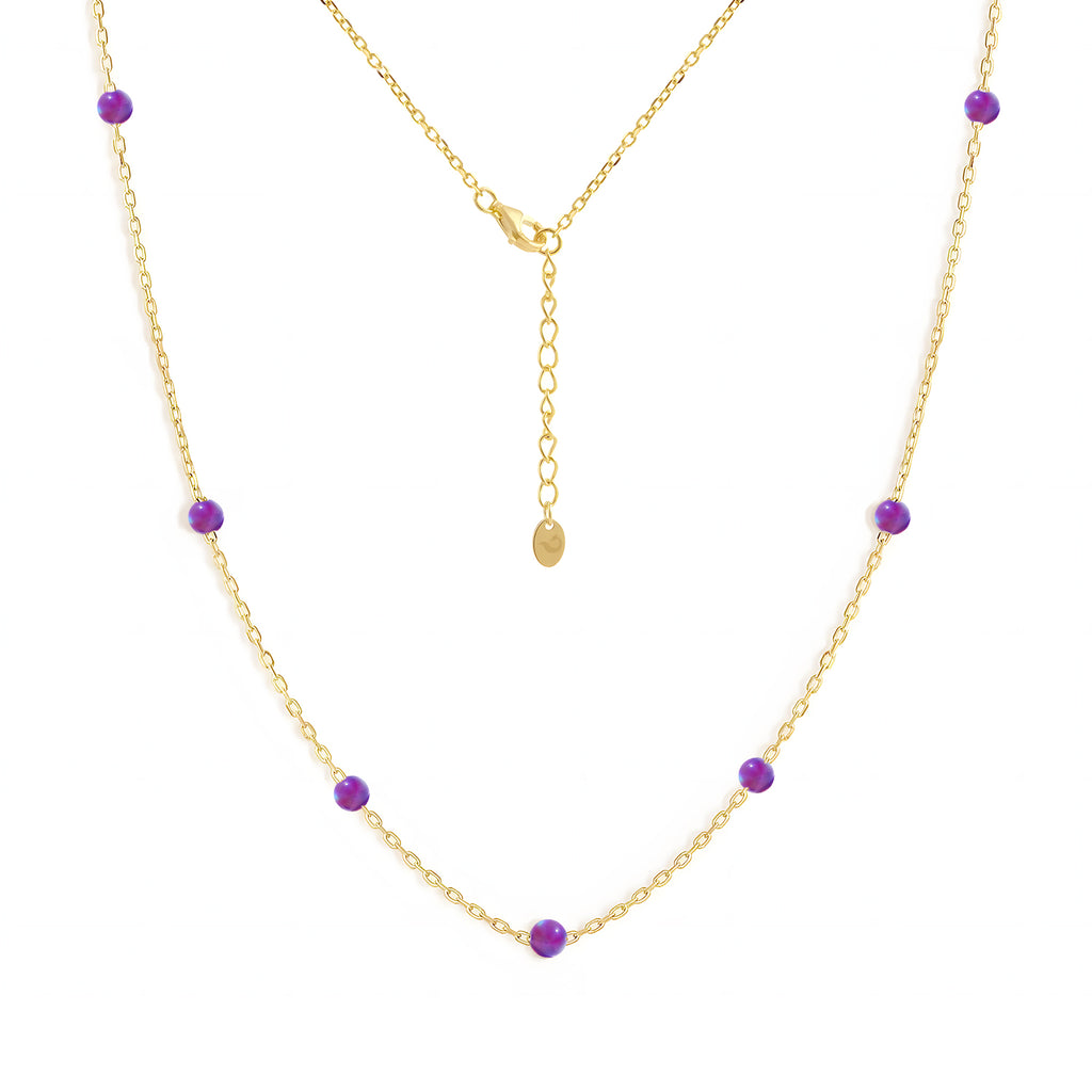 Opal Starry Pendant Necklace in Gold-Plated Stainless Steel