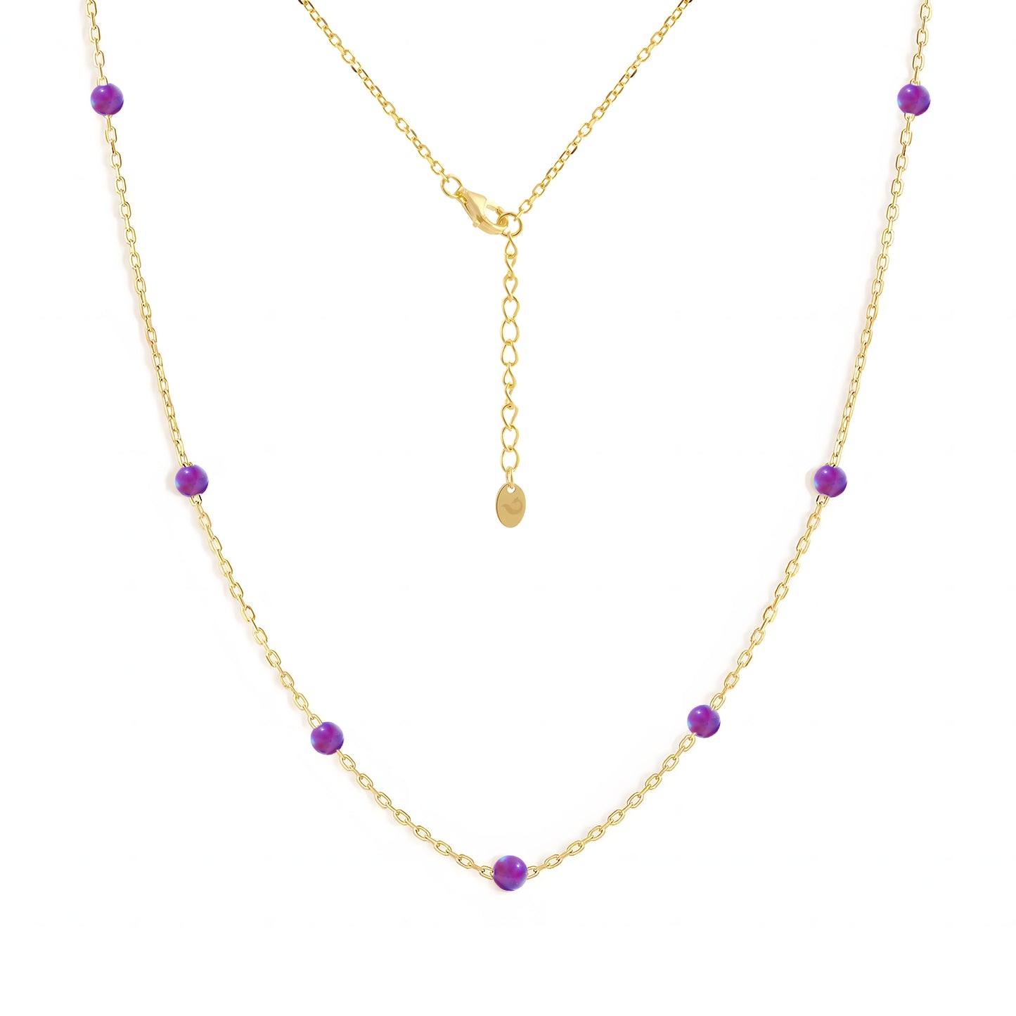 Opal Starry Pendant Necklace in Gold-Plated Stainless Steel