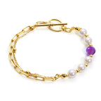 Pearl & Opal A-B Bracelet in 18K Gold Plating