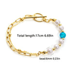 Pearl & Opal A-B Bracelet in 18K Gold Plating