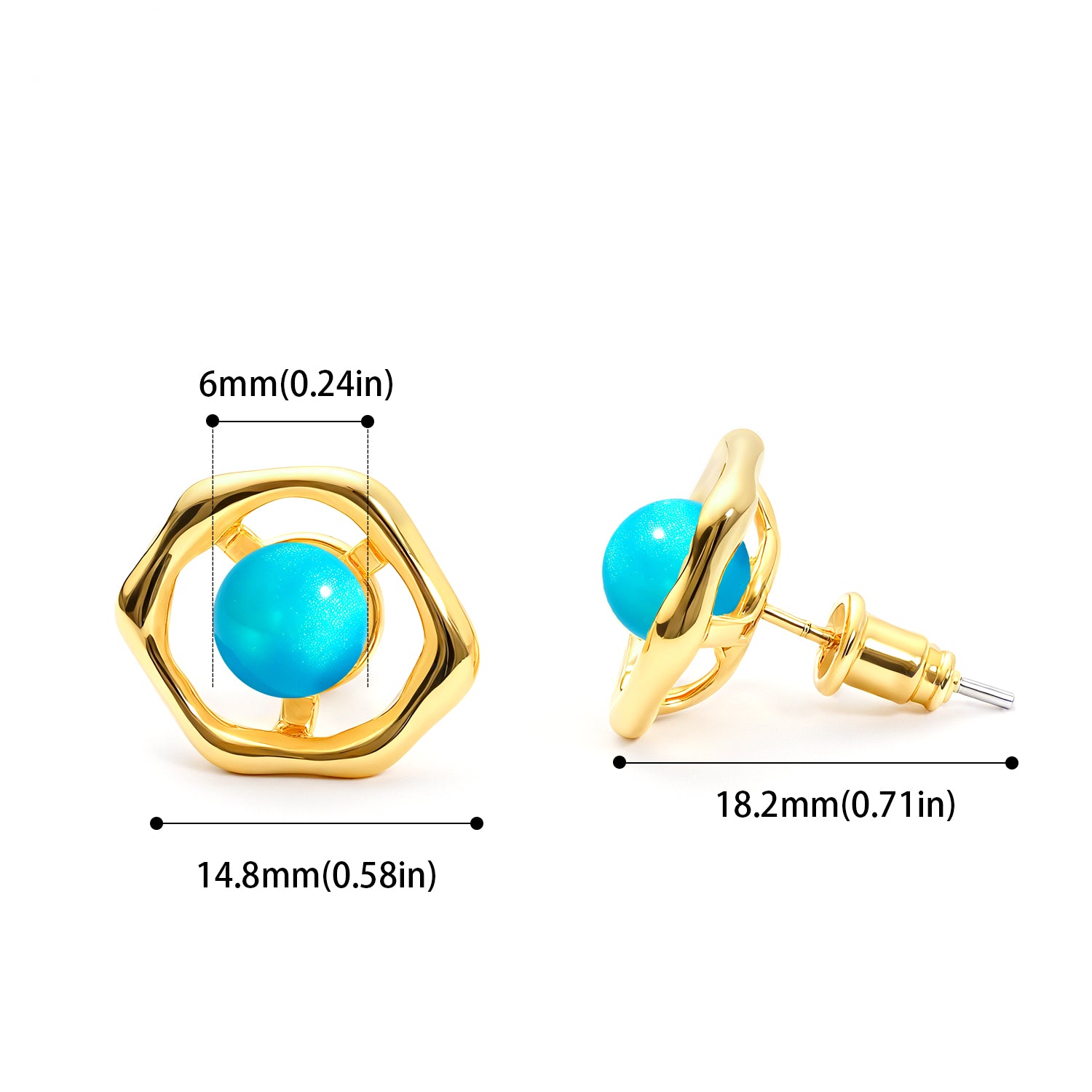 Opal Stud Earrings in 925 Sterling Silver