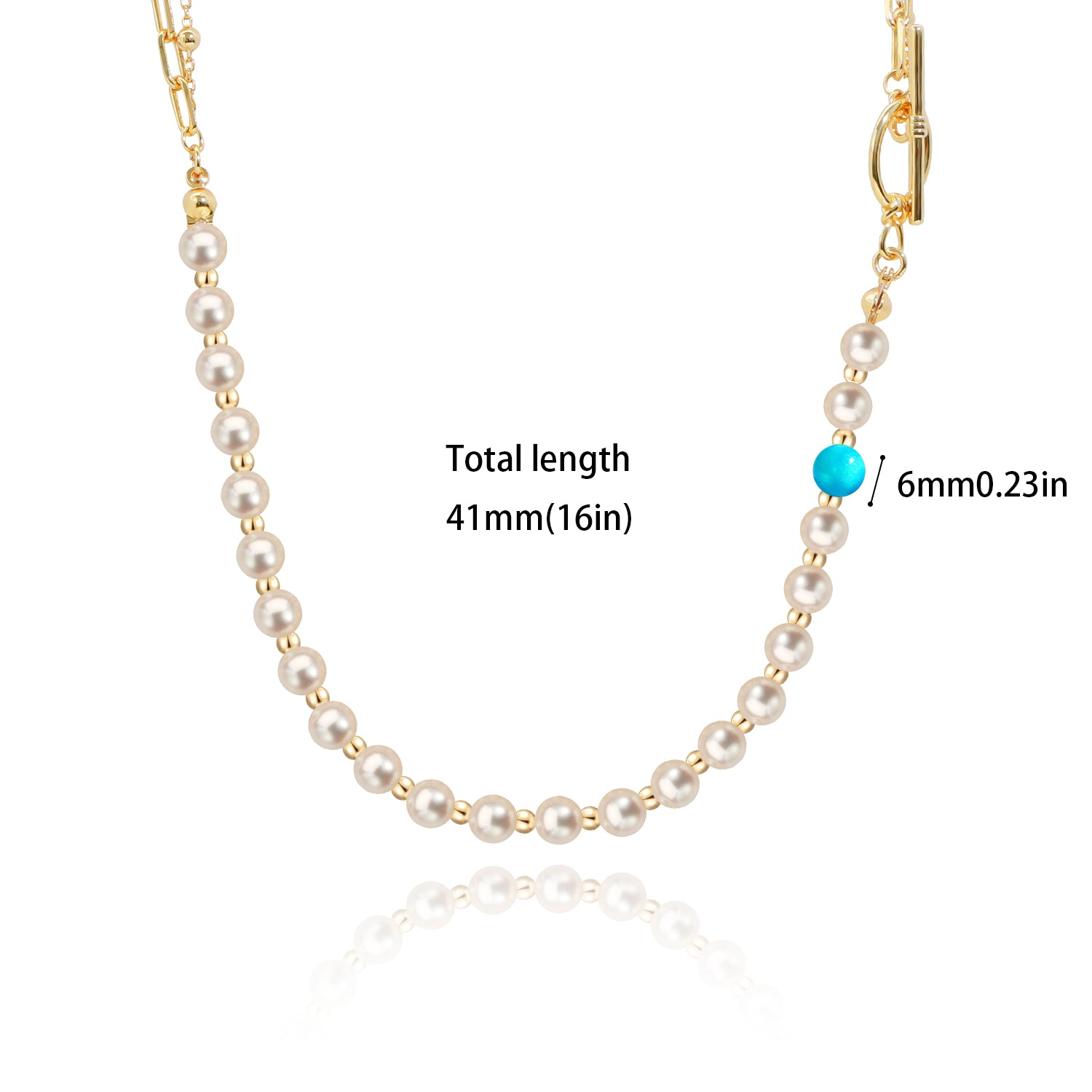 Pearl & Opal A-B Necklace in 18K Gold Plated