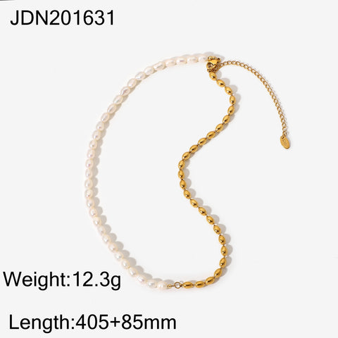 Golston Alloy Ins-Styled Splicing Shell Pearl Necklace