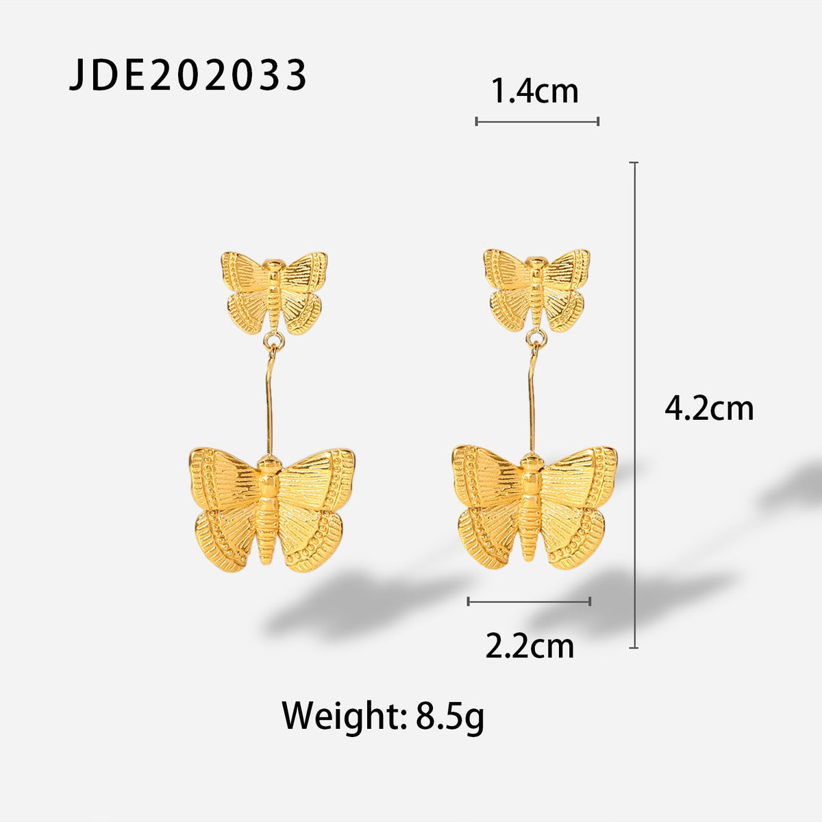 Golston Alloy Butterfly Dangling Earings