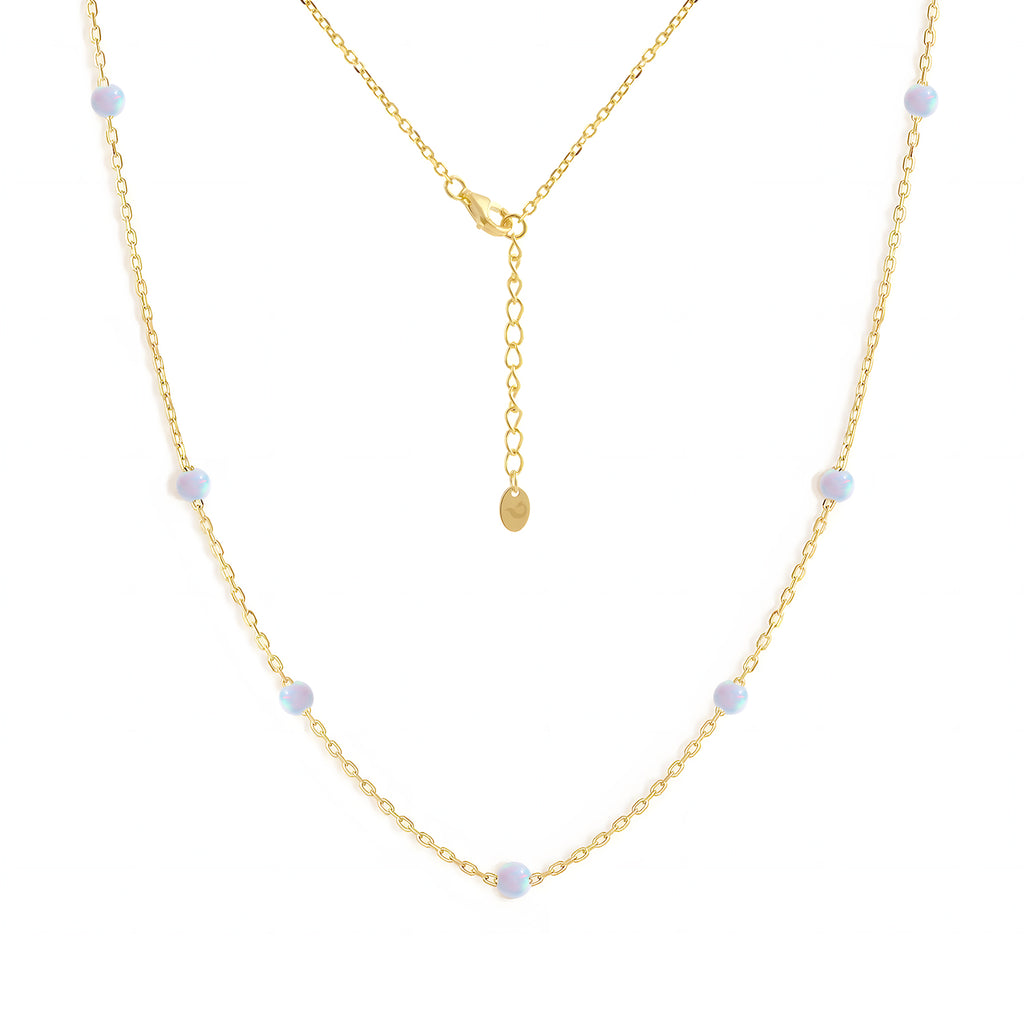 Opal Starry Pendant Necklace in Gold-Plated Stainless Steel