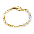 Pearl & Opal A-B Bracelet in 18K Gold Plating