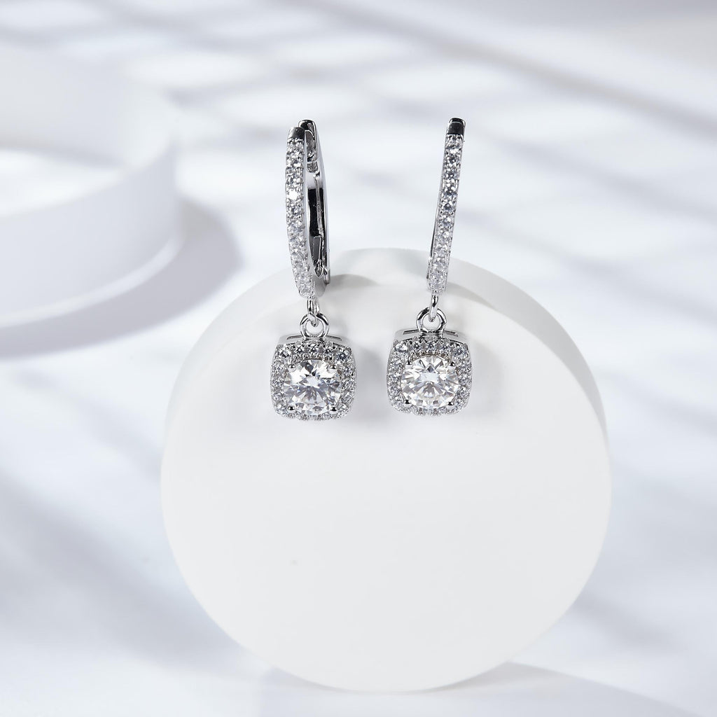 S925 Silver Moissanite Diamond Drop Earrings SH