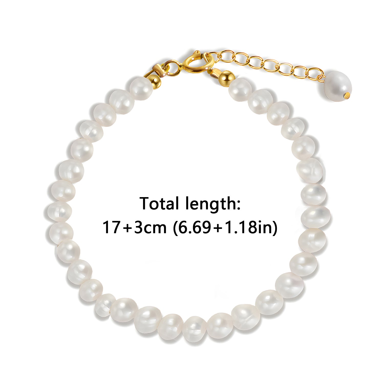 Freshwater Pearl Chain Bracelet in 925 Sterling Silver