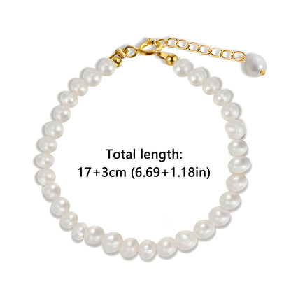 Freshwater Pearl Chain Bracelet in 925 Sterling Silver