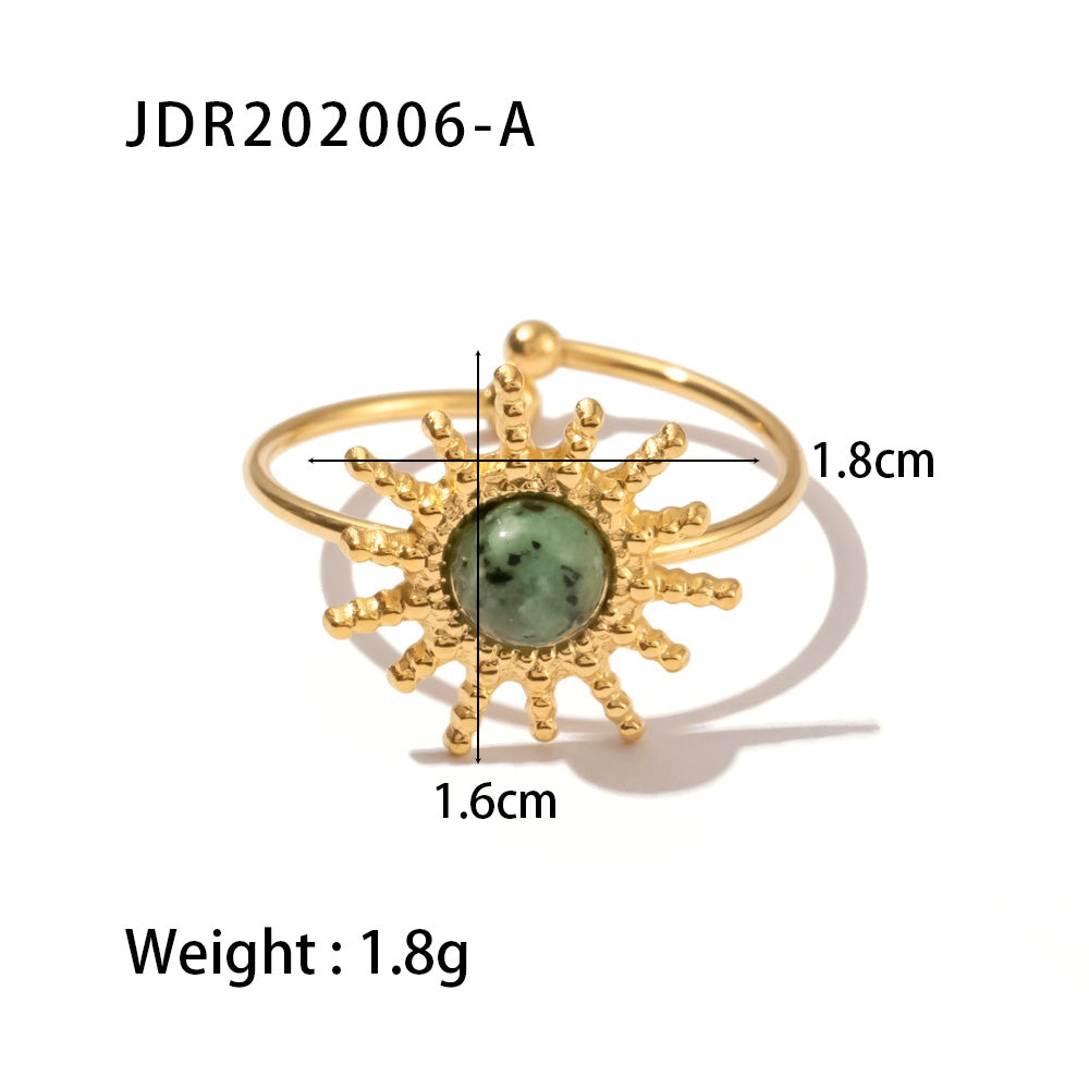 Golston Alloy Turquoise Color Bypass Ring