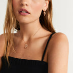 Vulpine Whisper 18K Gold Plated Sterling Silver White Fox Luxe Pavé Dangle Drop Earrings