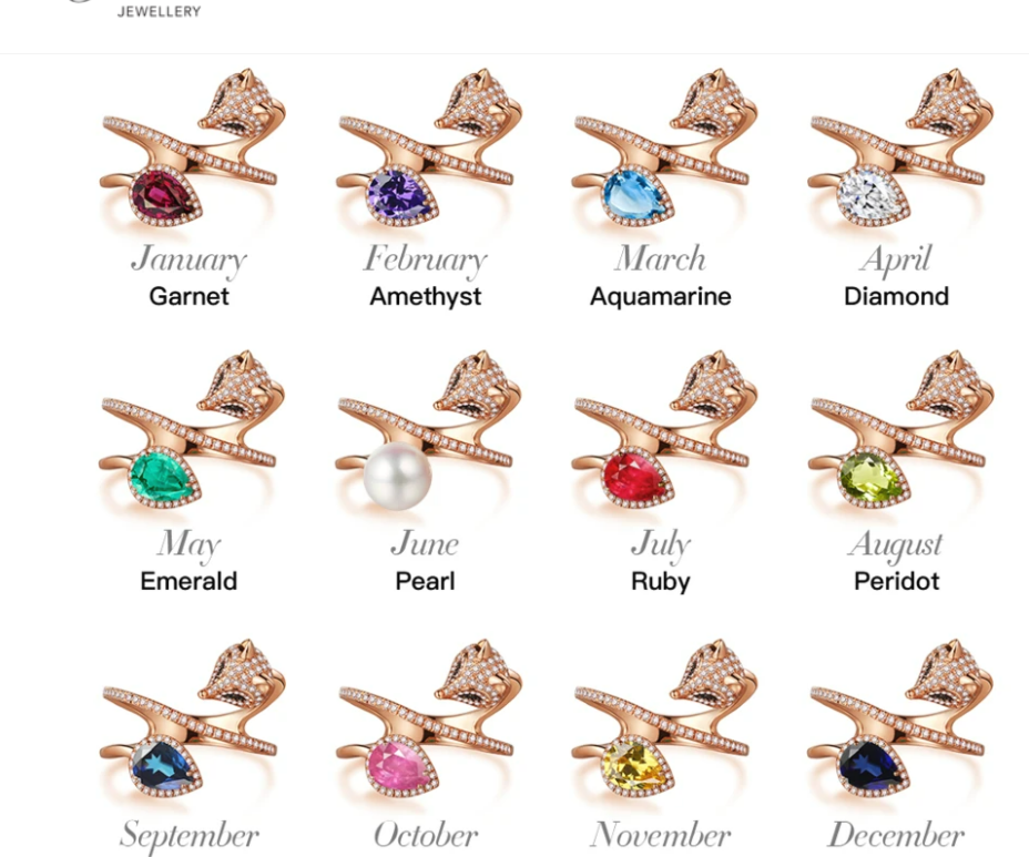 White Fox Drop-Shaped October Birthstone Ring
