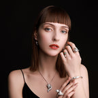 Vulpine Whisper 18K Gold Plated Sterling Silver White Fox Luxe Pavé Dangle Drop Earrings