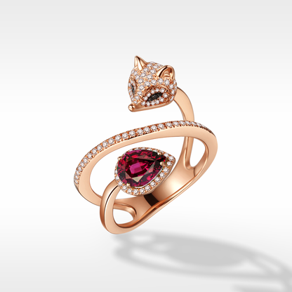 White Fox Drop-Shaped January Birthstone Ring