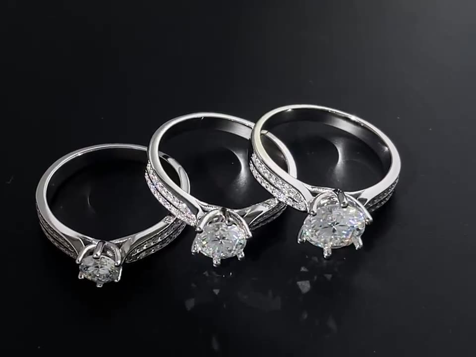 Golston Wedding™ Six-Claw Wedding Moissanite Diamond Ring, S925 Sliver