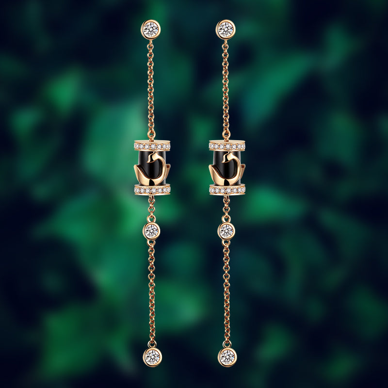 Golston Lulu Tong™  18K Gold Fox Diamond Earings
