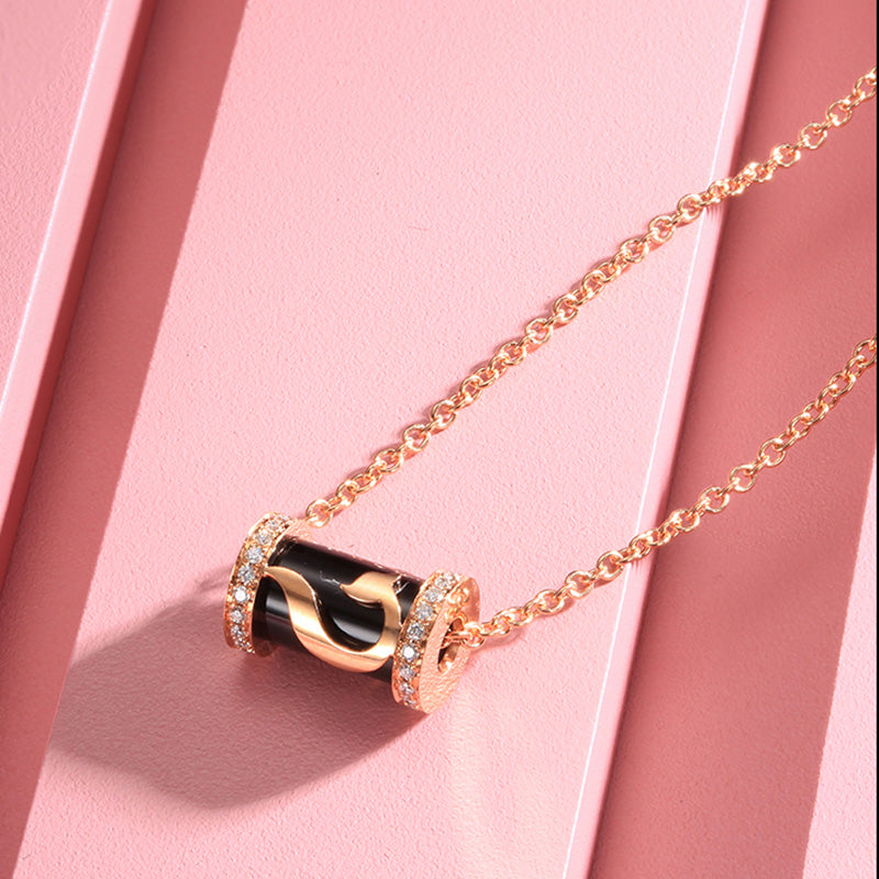 Christmas Gifts Golston Lulu Tong™ 18K Rose Gold Black Onyx Necklace