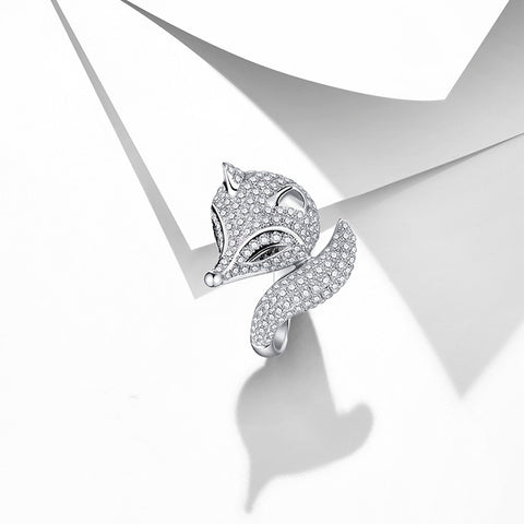 Golston Luxury™ 18K White Gold White Fox Diamond Ring