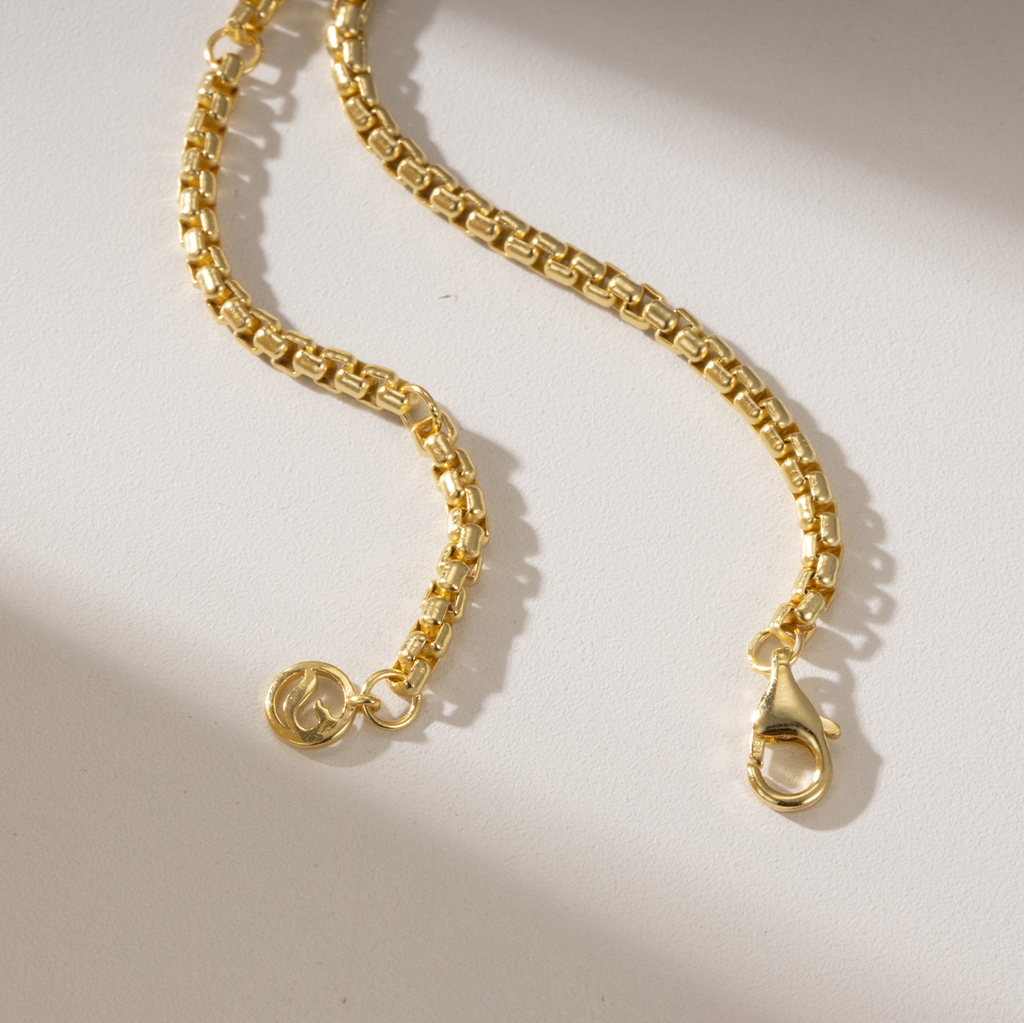 Golston 14K Gold Vermeil Round Box Chain Necklace