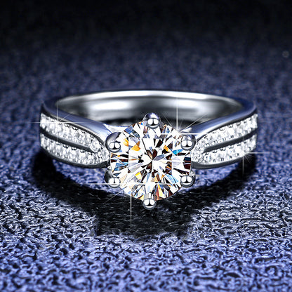 Golston™ Six-Claw Wedding Moissanite Diamond Ring, S925 Sliver