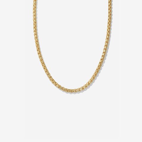 Golston 14K Gold Vermeil Round Box Chain Necklace
