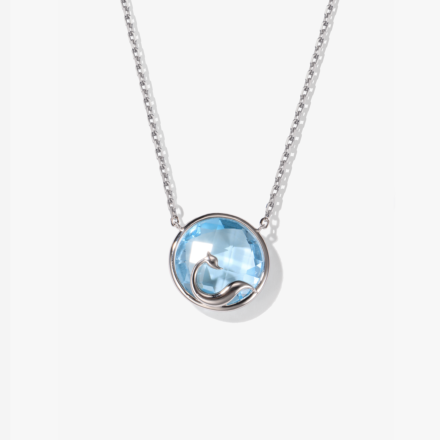 Cunning Muse Fox 18K Gold Plated Sterling Silver Natural Topaz Necklace