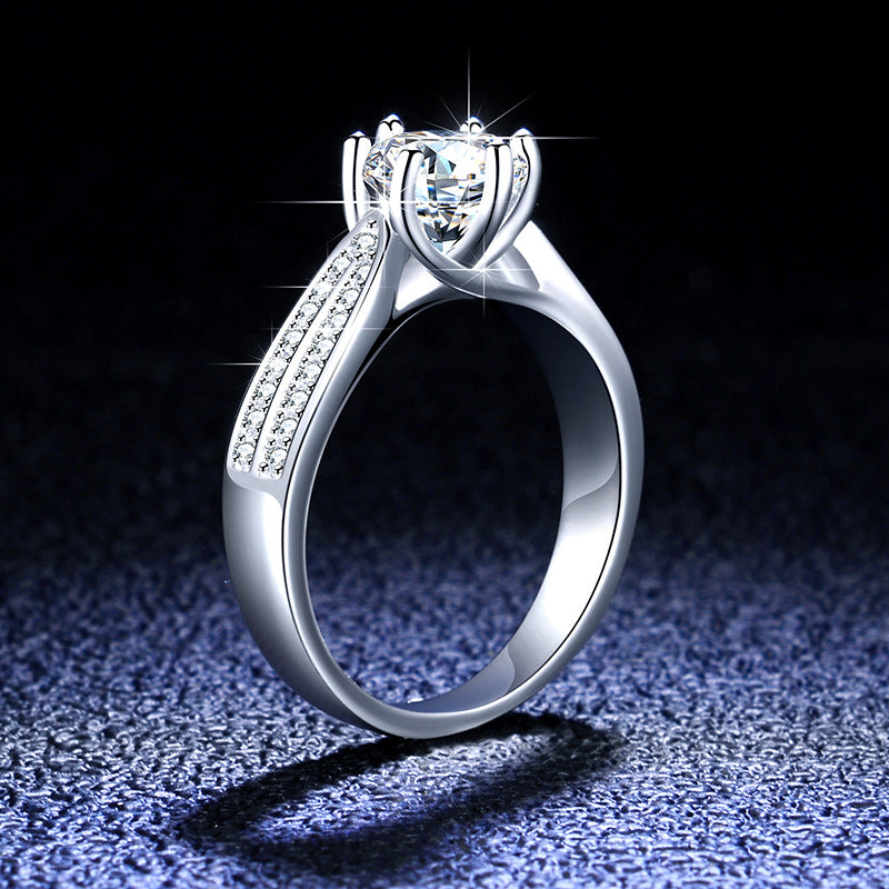 Golston Wedding™ Six-Claw Wedding Moissanite Diamond Ring, S925 Sliver