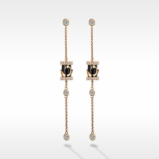 Golston Muse Fox Diamond Earrings in 18K Gold