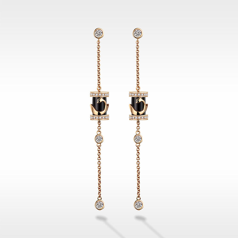 Golston Lulu Tong™  18K Gold Fox Diamond Earings