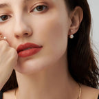 Cunning Muse Fox 18K Gold Plated Sterling Silver Natural Freshwater Pearl Hoop Earrings