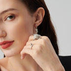 Vulpine Whisper 18K Rose Plated Sterling Silver White Fox Luxe Pavé Petite Ring