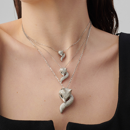 Silvery Arctic Fox Necklace