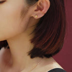 Cunning Muse White Fox 18K Rose Gold Vermeil Stud Earings