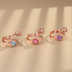 Cunning Muse Fox 18K Gold Plated Sterling Silver Wrap Around Fox Head Ring with Customizable Birthstone