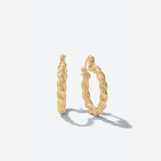 Golston Braided Foxtail 14K Gold Vermeil Hoop Earring
