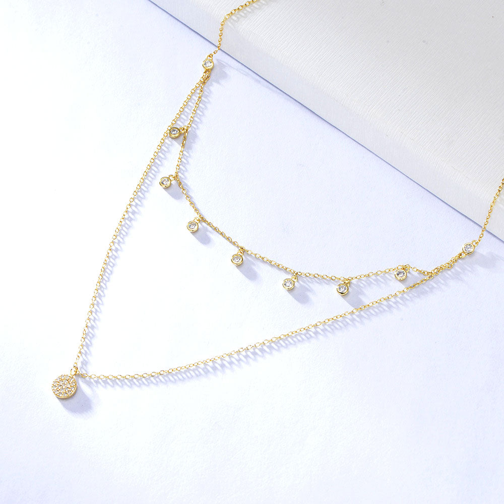 Golston Layered Charm 14K Gold Vermeil Necklace